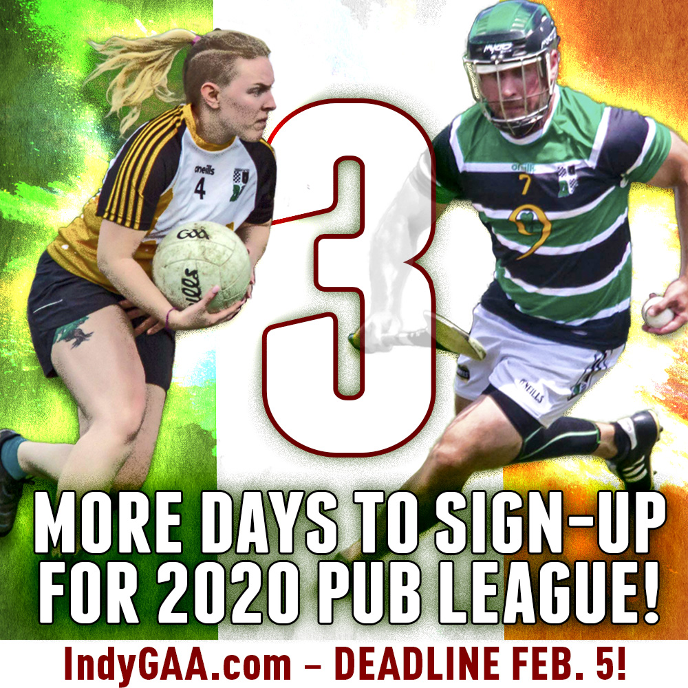 indygaa's tweet image. THE INDY PUB LEAGUE HURLING DRAFT IS ONE WEEK FROM TODAY! (All caps = yelling) So make sure your name is in the hat. Register here:  indygaa.com/2020/01/2020-p…