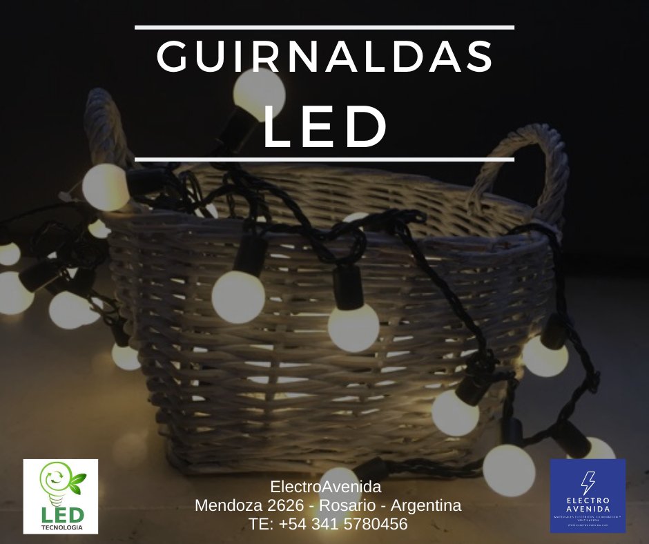 electro_avenida's tweet photo. ✨✨ Decorá tus espacios con nuestras Guirnaldas para Luces Led y creá un ambiente de relax!
▪️ Longitud: 5 metros.
▪️ Guirnalda + 10 Lámparas Led $1.950
Consultanos en https://t.co/LCbfx8uowg o visitanos en nuestro local de Rosario ElectroAvenida.
#guirnaldasled #iluminacionled https://t.co/JXK9JvxkHo