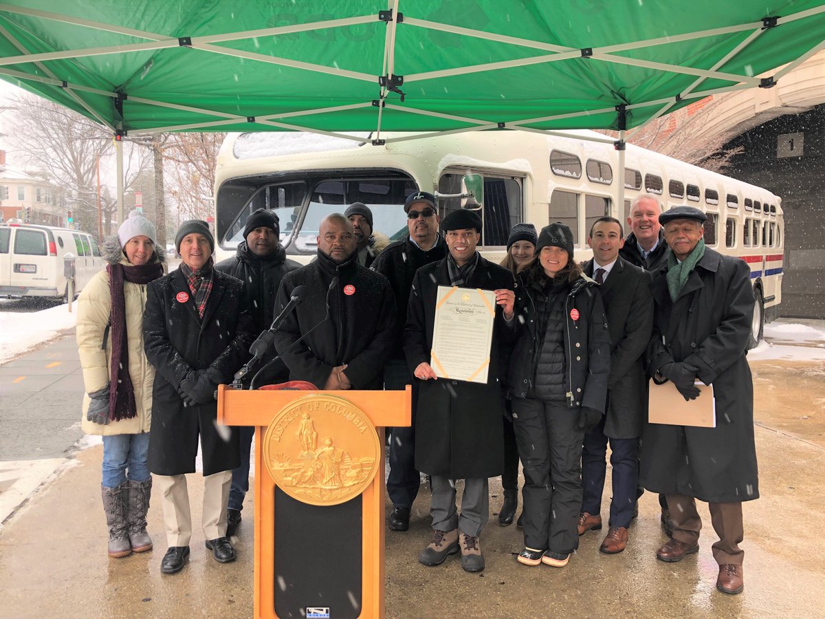 CMBrandonTodd's tweet photo. Tomorrow is Bus to Work Day. As the nation's fifth largest bus system, with a fleet of over 1450 buses operating on roughly 350 routes, the bus is an excellent way to commute. So join us tomorrow at 7:45 AM at Georgia Ave and Buchanan St, NW @HandlebarsDC @DDOTDC @wmata https://t.co/V3gXWLV4LA