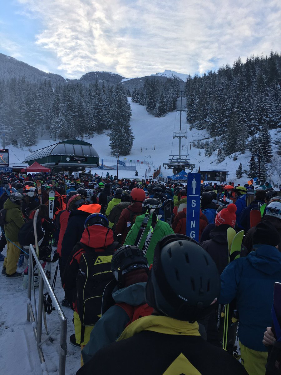 Feels like a holiday weekend not a Monday at Creekside.  Any reason <a href="/WhistlerBlckcmb/">Whistler Blackcomb</a> ?  #wbops