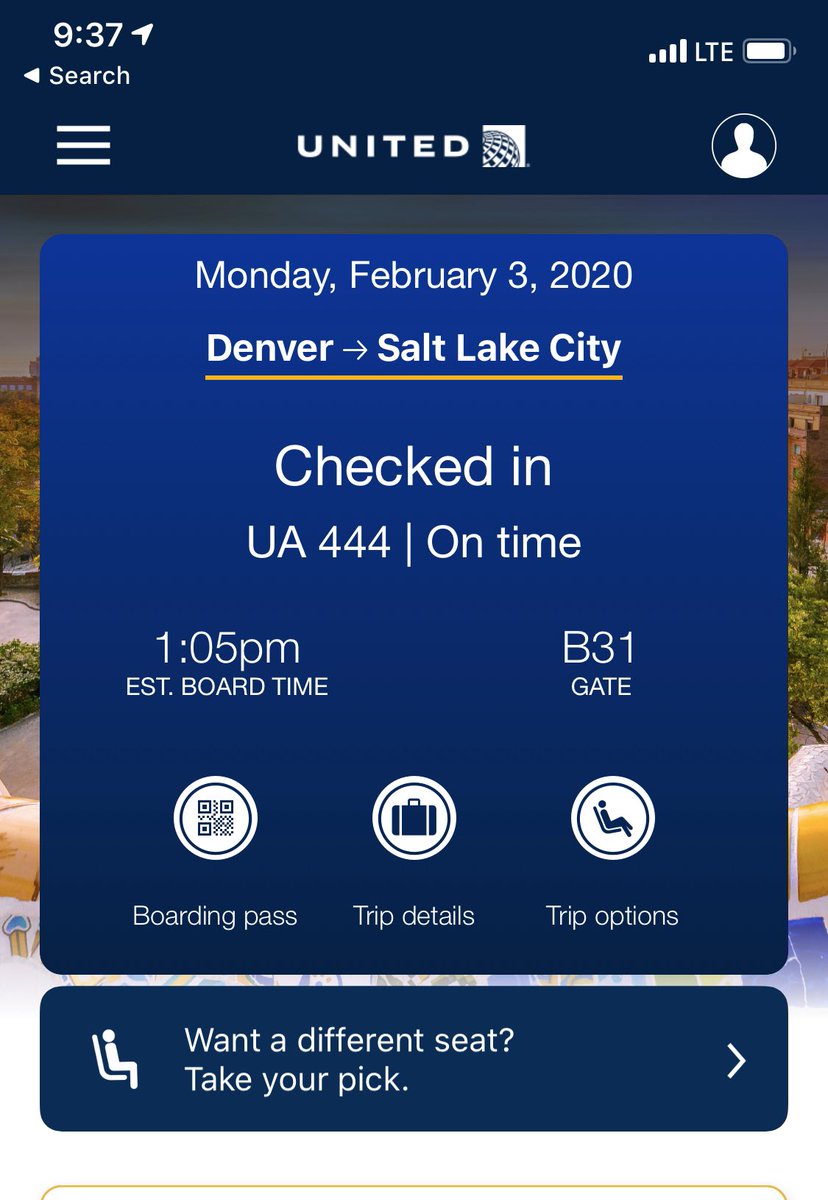 Screenshot of boarding pass.