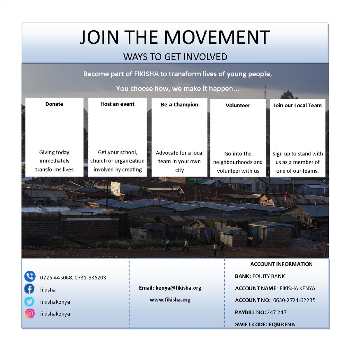 FrancisOgot's tweet photo. Join the movement @FIKISHAKenya #volunteerwithus #GetInvolved #loveyourcity #BWABKenya #FIKISHA https://t.co/J5ipBzLIkx https://t.co/Rj6RXBWqzZ