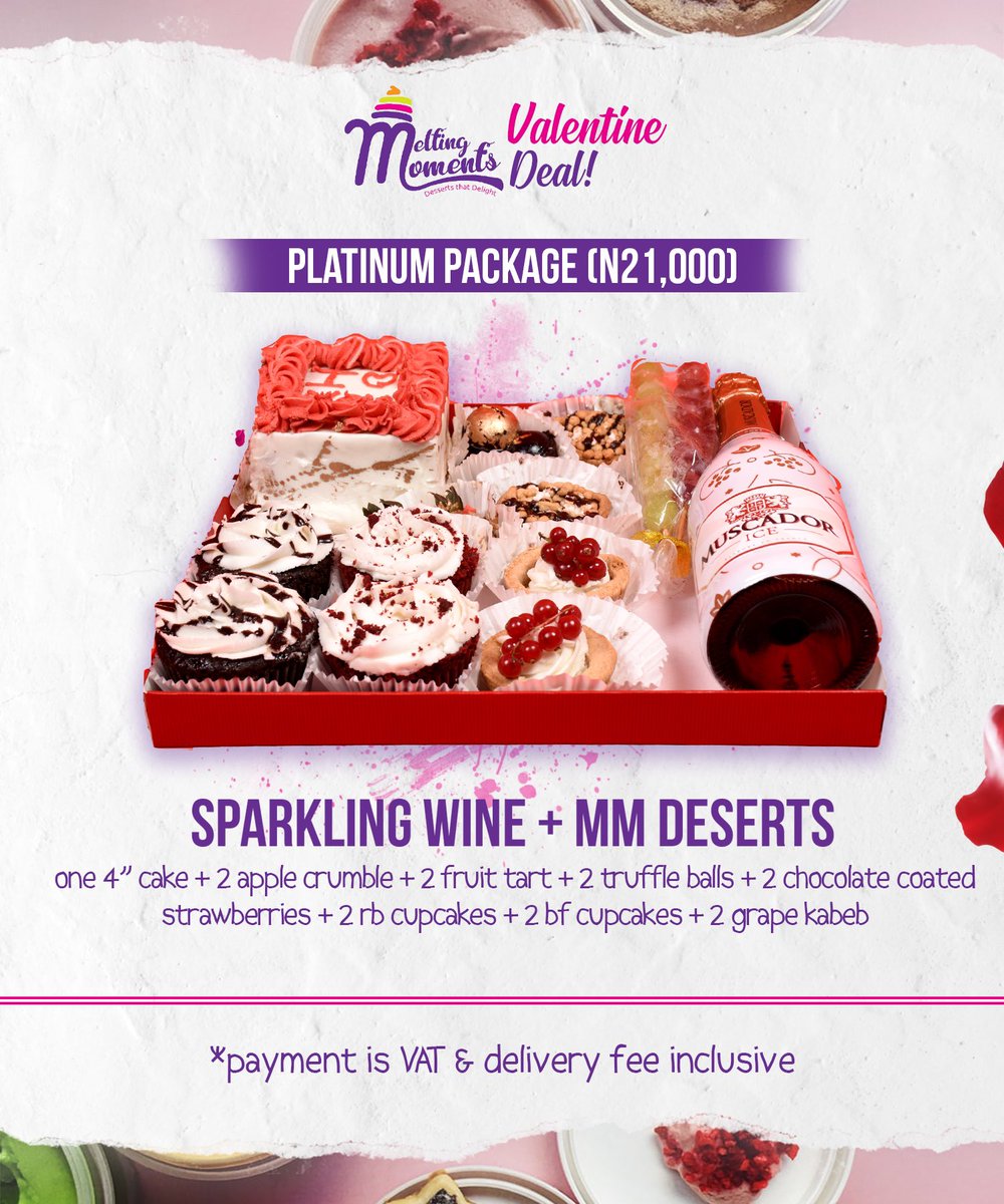 meltingmomentng's tweet photo. Netflix & chill Valentine? We got you! Just because #otrek is about to be a thing in #lagosnigeria Enjoy a romantic day with your partner indoors this #valentine2020.
Swipe to order our valentine packages suitable for any mood😍
#indulgencewithoutguilt #ValentinesDay https://t.co/j9wpHUdksD