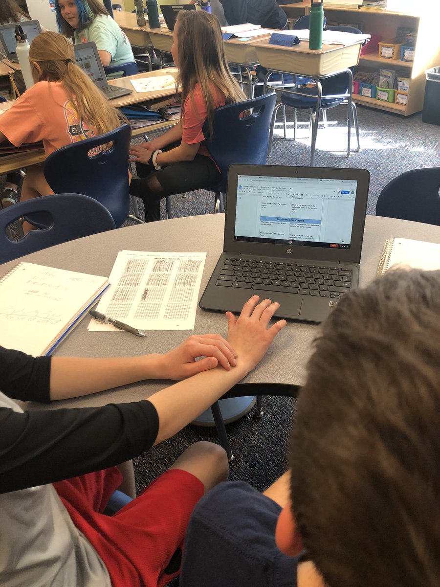 aowenteach's tweet photo. Adding and subtracting decimals to determine if a combo meal is a deal!  #LevelUp @mleach2 https://t.co/vhkwbTTArH