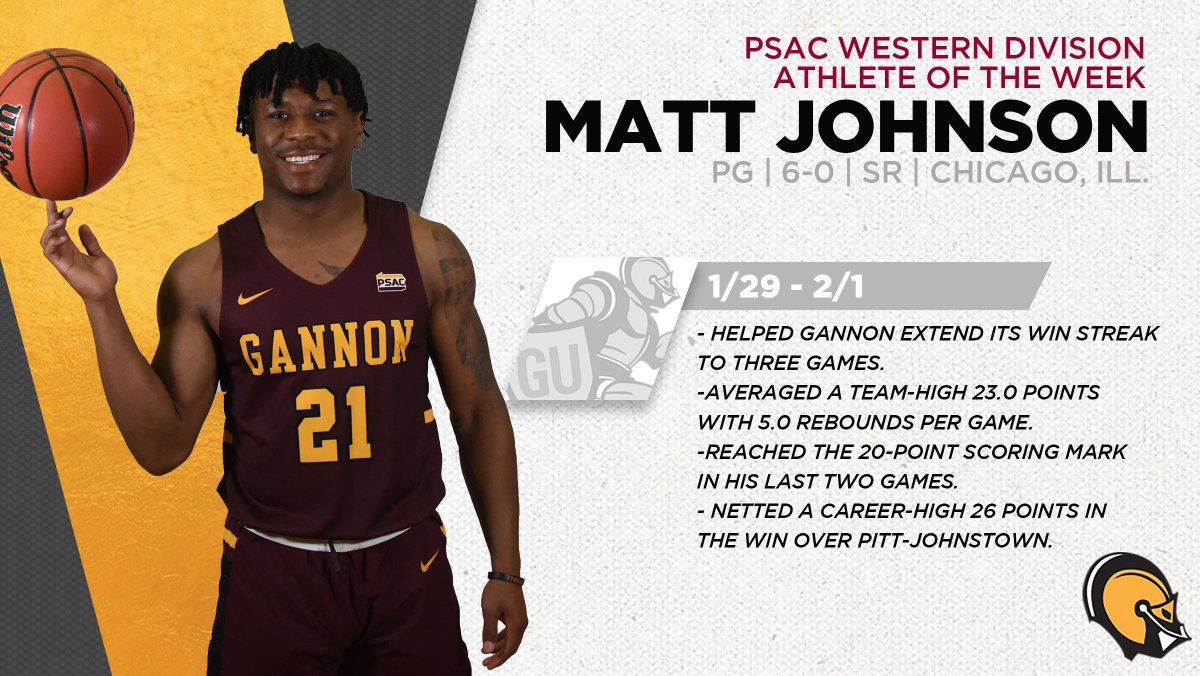 Matt Johnson has been named PSAC Western Division Athlete of the Week for the first time in his career!

Release » bit.ly/36Um99e

#UKnighted