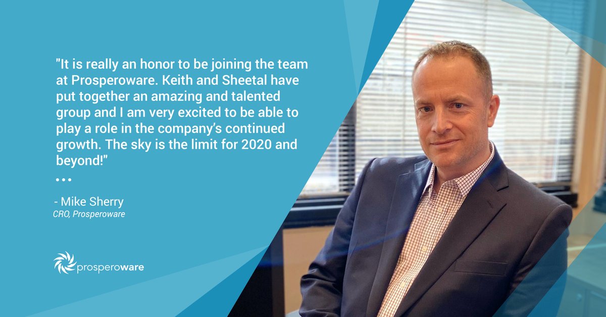 We are delighted to announce that Mike Sherry (<a href="/MichaelWSherry1/">MichaelWSherry</a>) has joined #Prosperoware as Chief Revenue Officer. He will be tasked with aligning the efforts of sales, marketing &amp; operations in order to increase revenue and assure Prosperoware’s continued growth. Welcome Mike!