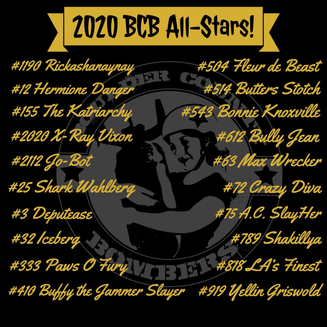 BCBDerby's tweet photo. We are super excited to announce our highly anticipated 2020 roster for the Boulder County Bombers All-Stars! Looking forward to a great BCB season! #LiveBoldBleedGold https://t.co/q6v4kw3sQS