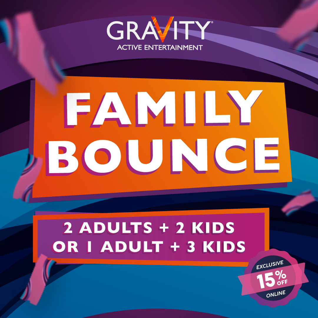 Looking for fun for the whole family!? 👨‍👨‍👧‍👧✨ There's only one place to be... Gravity 🥳 Our family ticket means the whole family can bounce, FOR LESS 🤸‍♀️ Book yours now! bit.ly/2GSozLk 🎟 #GravityXscape #XscapeYorkshire #FamilyFunYorkshire