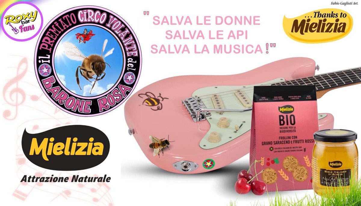 RoxyBarFans's tweet photo. 💖Il mondo delle api è molto “rosa” e ci dà esempio di centralità e considerazione della figura femminile.
@Mielizia_Conapi anche stasera quindi è il partner ideale del #BaroneROSA di @RedRonnie .
Salva le api e la musica scegliendo i prodotti #bio  su https://t.co/BqKOqwqfMx.🐝 https://t.co/2vifoAKRJP