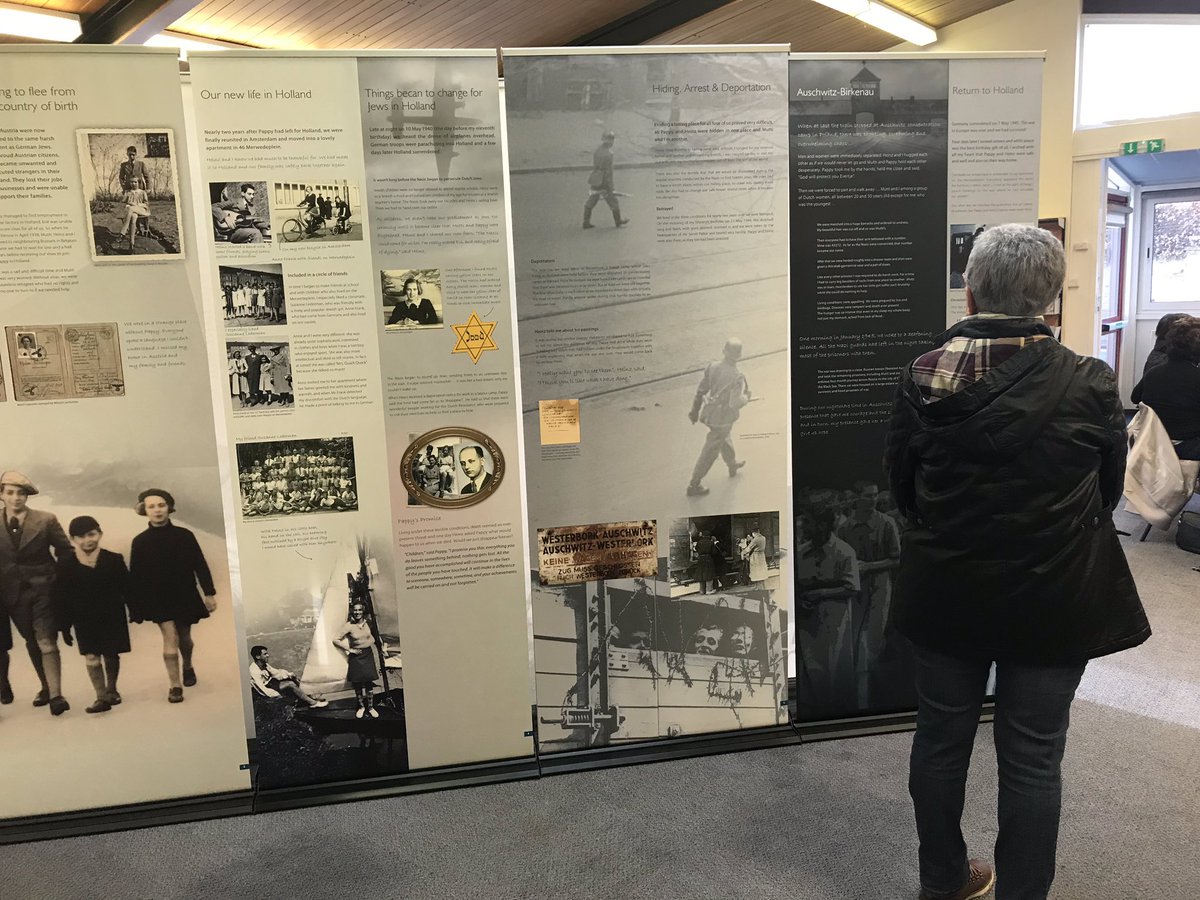 MandiB_'s tweet photo. Commemorating #HolocaustMemorialDay @STHLibraries #BillingeLibrary 
has an exhibition from @JewishMuseumLDN telling the story of Eva Schloss, stepsister of Anne Frank and survivor of Auschwitz. Lots of wonderful comments from library customers already - available til Thursday https://t.co/iVh5sXMBw4