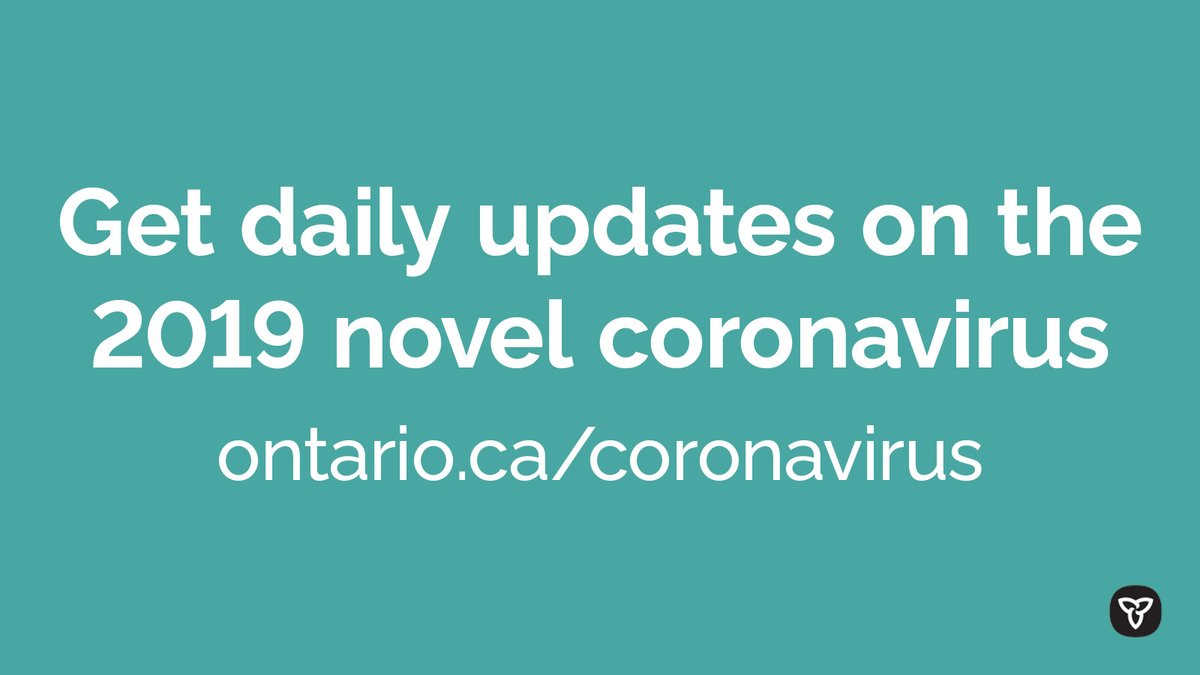 Image Text: "Get daily updates on the 2019 novel coronavirus. Ontario.ca/coronavirus." 