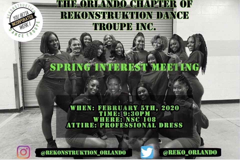 gracitasulfa's tweet photo. Last week you got a glimpse of DHATT, but are you ready to WERK? 🚧 Come out and join the Orlando chapter of ReKonstruktion Dance Troupe Inc. for our Spring Interest Meeting this Wednesday. 💚📝 DM us with any questions or concerns #DHATTWay #UCF21 #UCF22 #UCF23 https://t.co/sgvJo9Bwv7
