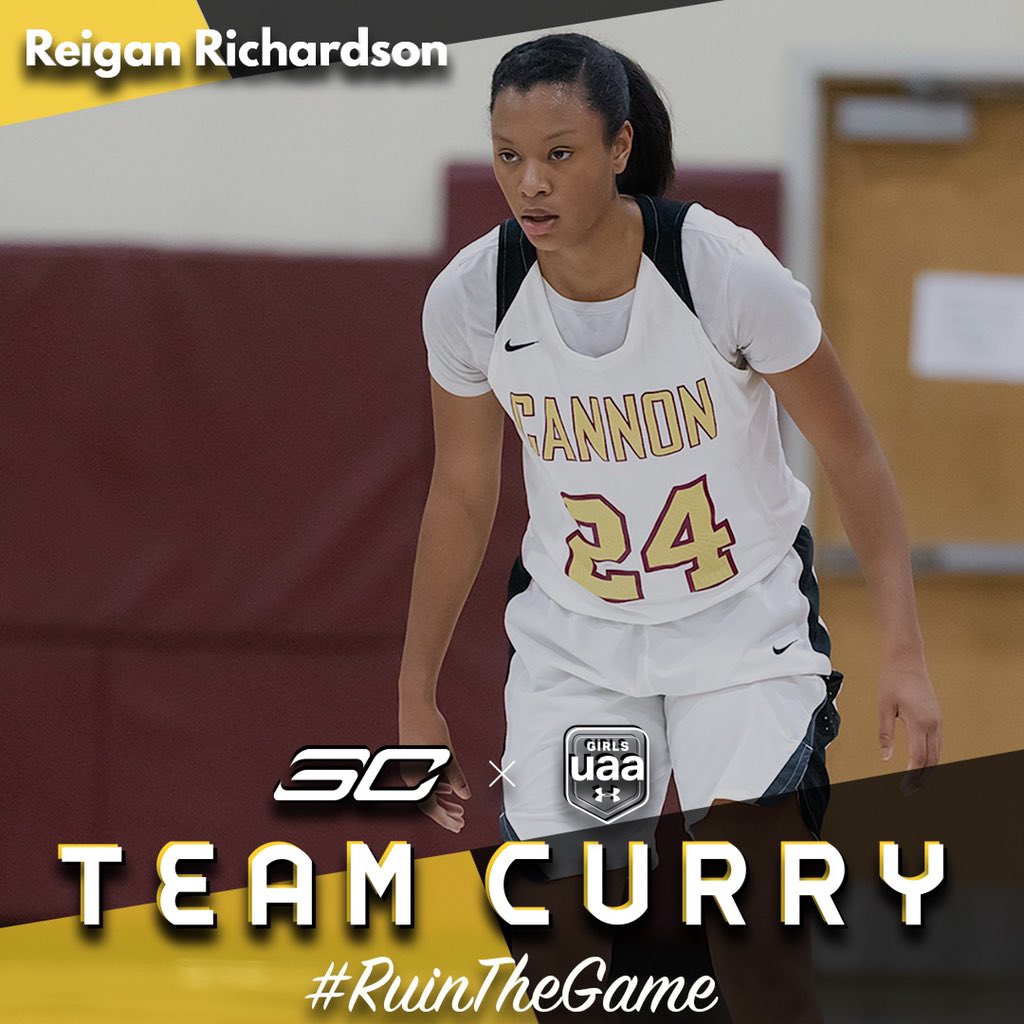 AccelerateBball's tweet photo. 🗣 @reiRichardsonn, welcome to Team Curry!

Reigan, from Cannon School, is ranked #42 nationally and #2 in NC in the class of 2021 and holds offers from UNC, UGA, Virginia Tech, Virginia, Clemson, and others!

Welcome to the sqUAd, Reigan!

#TeamCurryGUAA #ProSkillsBasketball https://t.co/F0E1fJpoR7