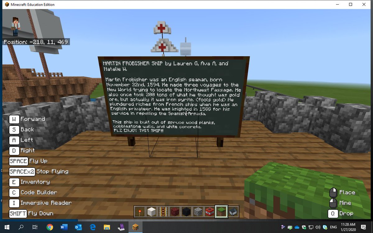 Highbury5_6's tweet photo. How would you like to learn about The First Explorers through a ship museum walk? @LRSD365 @jagill @MicrosoftEduCA @gametolearnmb @MinecraftEdu If so you'd come to room 15s Minecraft Museum!
#Microsoft #MinecraftEdu https://t.co/qWeGv8Tfnw