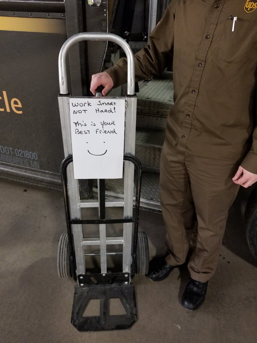 Downtown ctr set to work smarter not harder/ following proper delivery methods with the use of a cart!