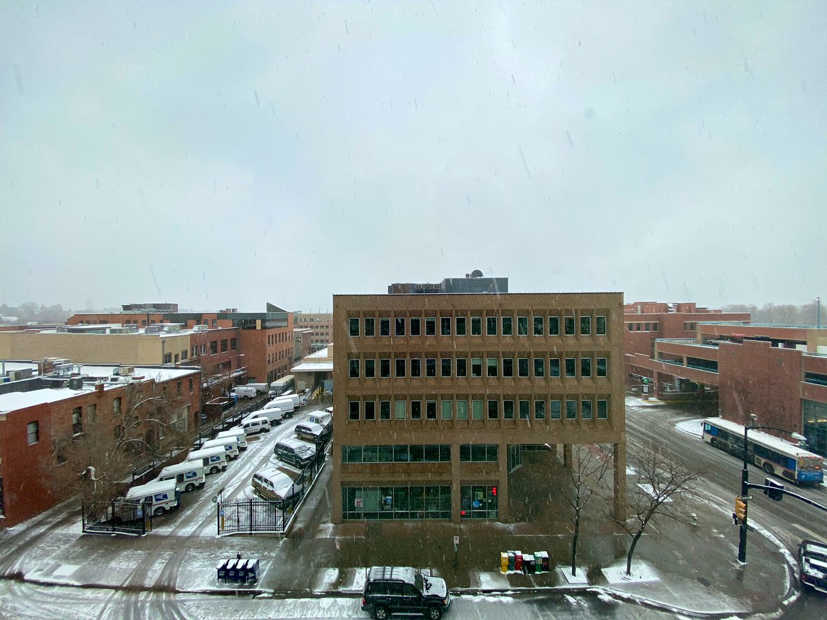 View of snowy Boulder