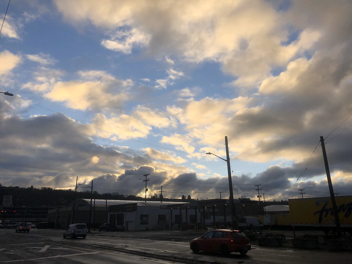 Blue sky with clouds over Beacon Hill