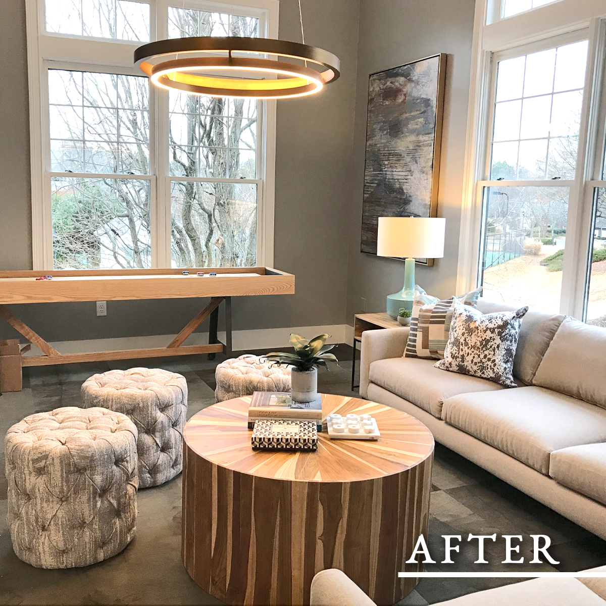 BuildersDesign1's tweet photo. Before, this clubhouse was tired and dated. Now, it's playful with a soft-hued color palette providing modern, chic comfort! Visit the https://t.co/5Au3HDJIpm to find out more about how we can transform your common areas! 🤗

#buildersdesign #interiordesign #renovation https://t.co/MWHlvEDGvb