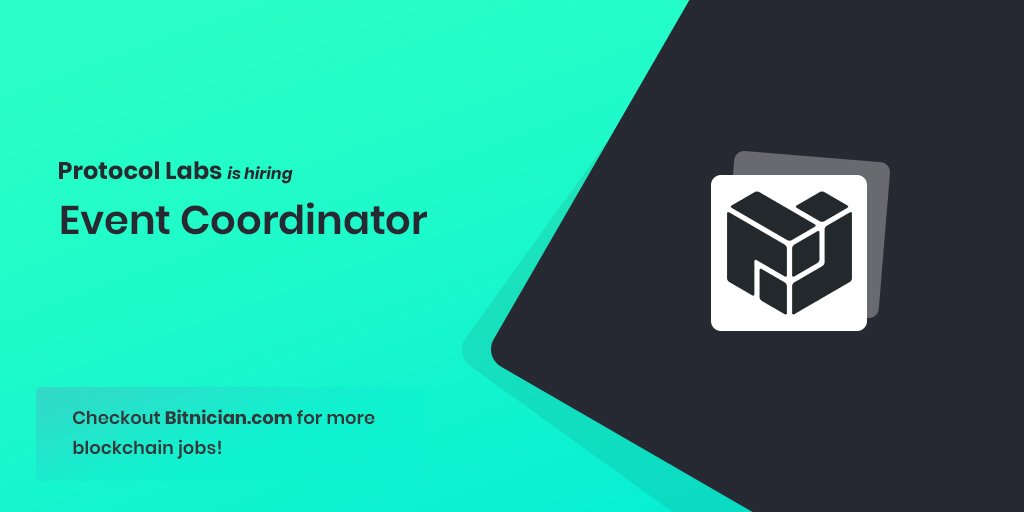 bitnicians's tweet photo. 🏢 Protocol Labs

💼 Event Coordinator

📍 Remote

💵 Negotiable

🌐 Apply Here: https://t.co/ksoVbiXB6c

#blockchain #cryptocurrency #Job #blockchainjob #jobs #protocollabs #eventcoordinator https://t.co/4LY7OJ1aop