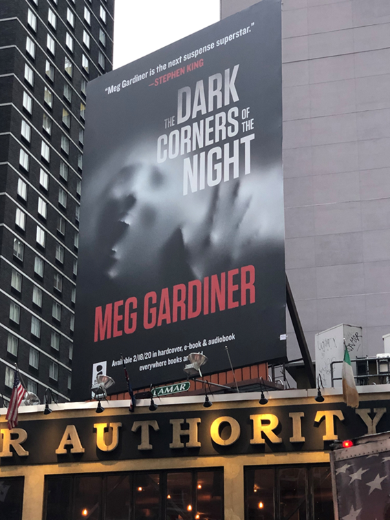MegGardiner1's tweet image. New York City! Wow wow… if you spot this billboard near the Port Authority for THE DARK CORNERS OF THE NIGHT, let me know. (The novel is coming Feb. 18!)