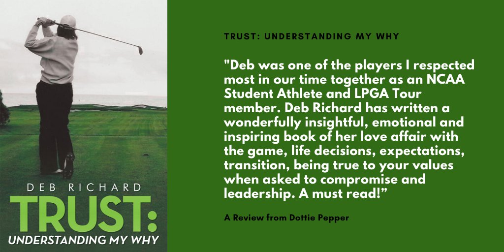 My #newbook "Trust: Understanding My Why" was recently reviewed by my dear friend #DottiePepper. Thank you, Dottie for the kind words! #LPGA #writingcommmunity #Golf #memoir #LeadershipMatters #BookReview 

instagram.com/p/B7Q4KxXlVX6/