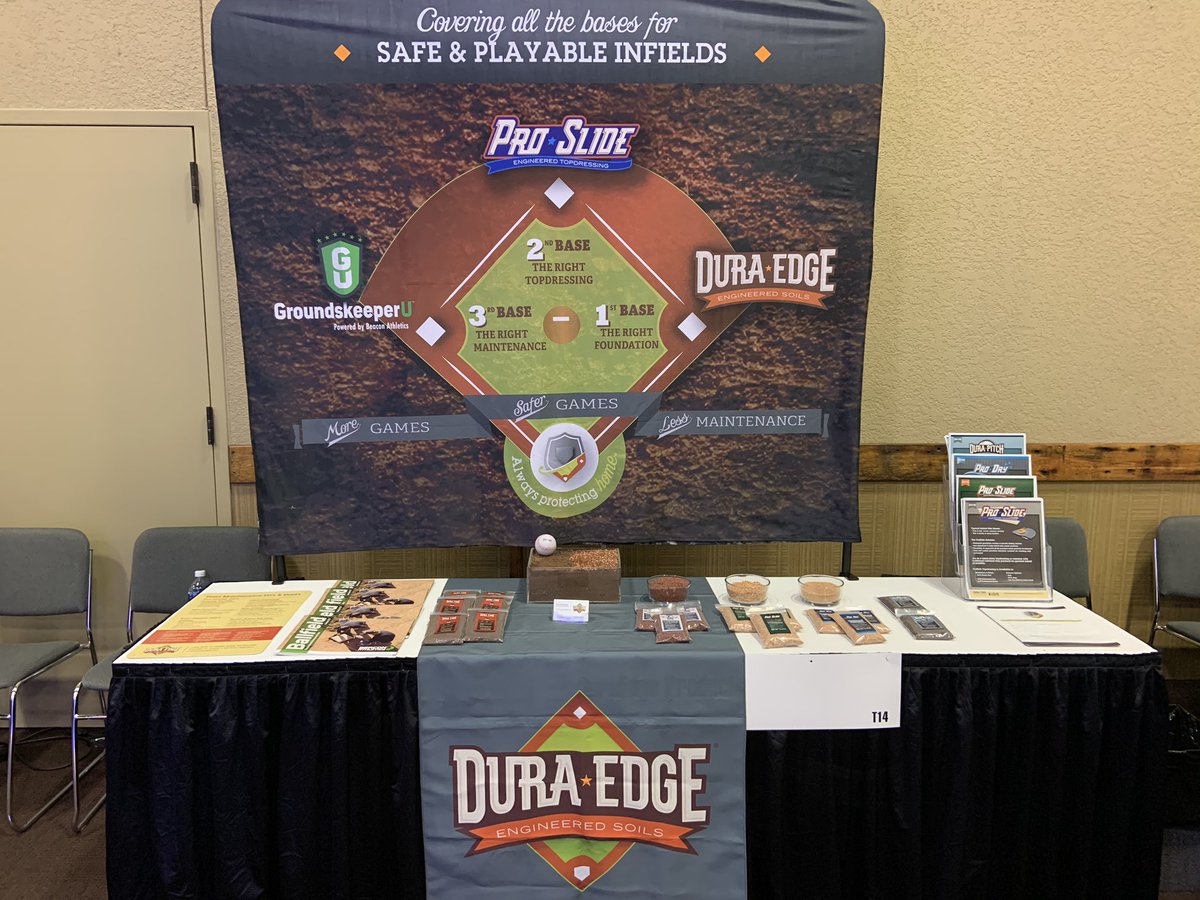 cobyschmucker's tweet photo. Stop by booth T14 at Ohio Parks &amp; Recreation conf to learn how @DuraEdge can help you manage your baseball &amp; softball fields #opra2020 https://t.co/PfpH2ejR41