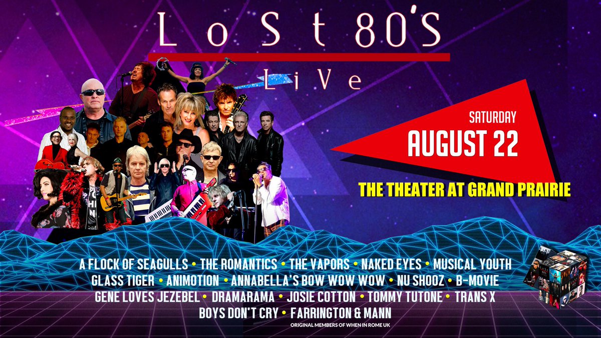 Lost 80's Live (@lost80slive) on Twitter photo BIG 80s CONCERT!@JackFMDFW <a href="/JTeespeak/">JT Springer Media</a> 4th Annual Lost 80’s Live Sat Aug 22 at the Theater at Grand Prairie,Grand Prairie TX
tickets on sale Fri Feb 07 lost80slive.com
meet and greet on sale now
👉🏻 lost80slive.com/MG082220
proceeds going to St.Jude Children’s Hospital BIG 80s CONCERT!@JackFMDFW <a href="/JTeespeak/">JT Springer Media</a> 4th Annual Lost 80’s Live Sat Aug 22 at the Theater at Grand Prairie,Grand Prairie TX
tickets on sale Fri Feb 07 lost80slive.com
meet and greet on sale now
👉🏻 lost80slive.com/MG082220
proceeds going to St.Jude Children’s Hospital