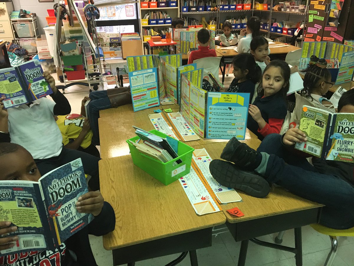 CantlebarysCubs's tweet photo. I looked up and my entire class was reading a book about Alexander Bopp and his monsters. They all have book bins filled with books, but they all chose to read the exact same series to look for word play. Thanks for the great series, @troycummings!! @WESWildcat @ElizabethSapp4 https://t.co/PFDRqieuXE