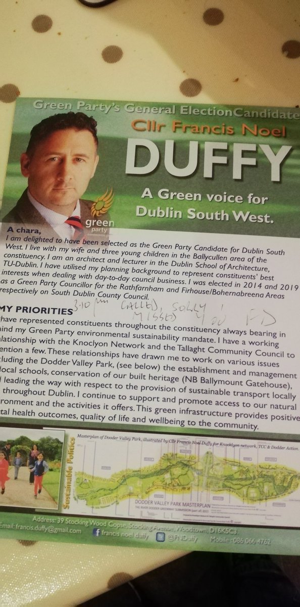 MaryMc_31's tweet photo. 3rd candidate in #DublinSW &amp; missed them... https://t.co/jVwzmH269L