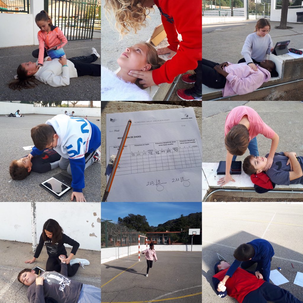 Cemporda's tweet photo. #apt a #5èprimcee1920 #teideprojectes “Tecnologia i salut” Treballem les freqüències cardíaques. Ens mesurem les pulsacions ❤️en relació a l'activitat física @TeideProjectes @WeerasLearning https://t.co/FRSJGPFwOI