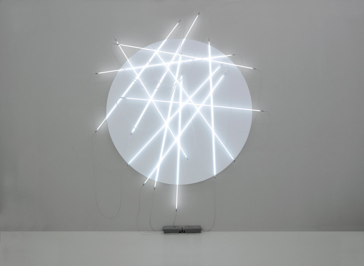 Neon sculpture and installation by multidisciplinary French artist François Morellet, 1990s-2010s