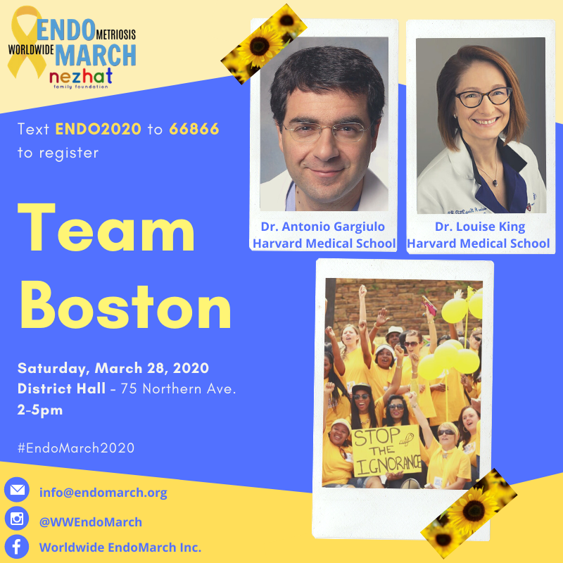 WWEndoMarch's tweet photo. BOSTON ENDOMETRIOSIS AWARENESS WALK
SATURDAY, MARCH 28, 2020 (2-5PM)
Text 'ENDO2020' to 66866 to register. Go Team Boston! #EndoMarch2020 #EndoHealthReformsNow #TeamTKOEndo https://t.co/gwLggMCUln