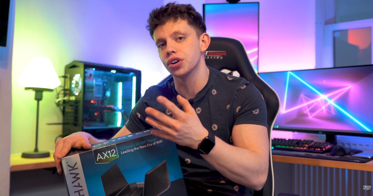 NETGEAR_UKI's tweet photo. Alex at @TechFlowTweets takes a deeper look into the speed and range advantages of #WiFi6 with the #NighthawkAX12 and a real world test of the differences between WiFi5 and WiFi6. Watch here: https://t.co/nwqA5ZV5Uy https://t.co/OCj69Vz59F