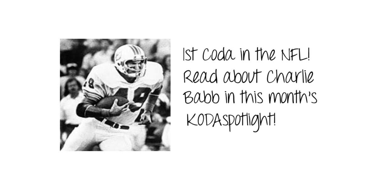 KODAheart's tweet photo. The first known coda to play football happened to play on the only team in NFL history to go undefeated! For more information about Charlie Babb &amp; his career check out this month’s #kodaspotlight #codasareeverywhere #famouscodas #motherfatherdeaf #coda

https://t.co/sv0Ncej2dE https://t.co/u5zDrmOvcT