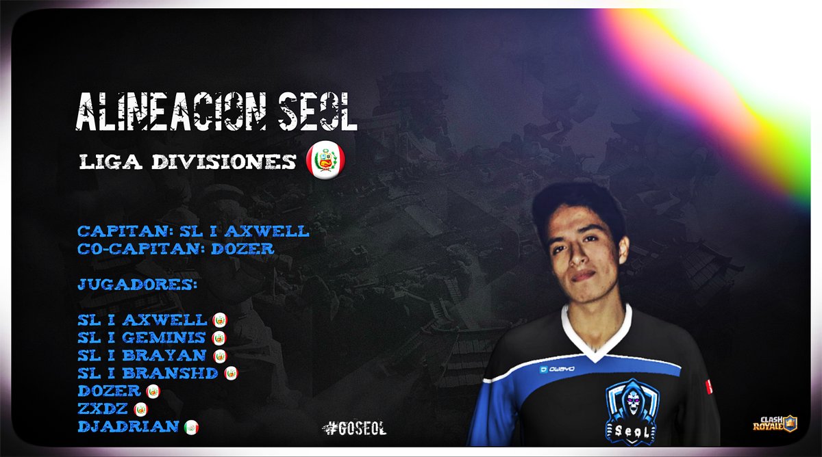#CR | #Presentacion

Aquí nuestros muchachos que representaran a nuestro equipo en la @LigaDivisionPE 

Capitán: @Axwell_CR87 🇵🇪
Co-capitán: @dozer_cr 🇵🇪

Jugadores:

<a href="/BransHd/">BransHD</a> 🇵🇪
@Brayan_Cr4 🇵🇪
@Axwell_CR87 🇵🇪
<a href="/GeminisSaga87/">Geminis ✊</a> 🇵🇪
<a href="/zxdz17/">zxdz</a> 🇵🇪 
@dozer_cr 🇵🇪
<a href="/DjAdrianCR/">Adrián</a> 🇲🇽

#GoSeoL 💀