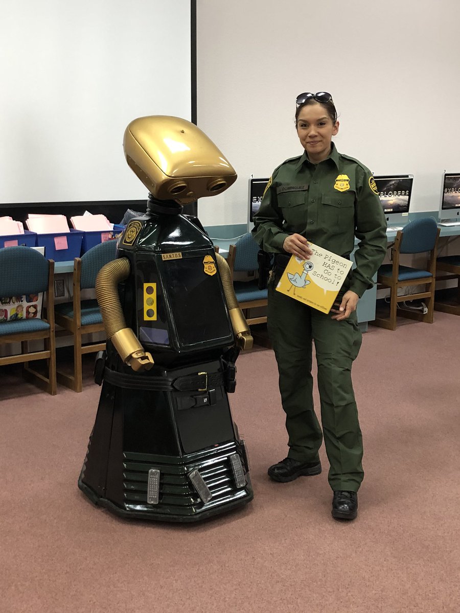 relwlibrary's tweet photo. Celebrating World Read Aloud Day with Agent SANTOS from the El Paso Border Patrol! #guestreader #WhyCelebrate1DayWhenYouCanCelebrateAllWeek @YsletaISD #WRAD20 https://t.co/VrDTWbW4bo