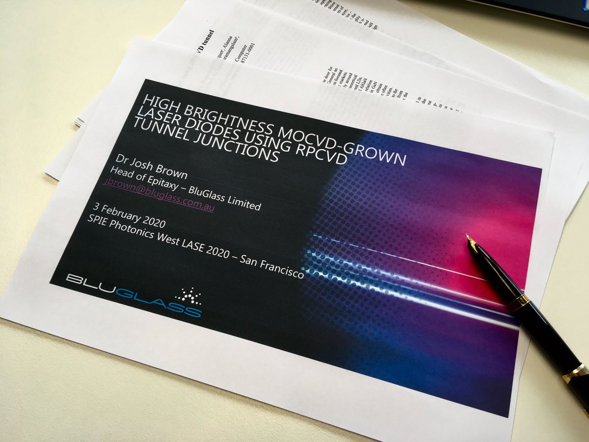 We're abut to present a new paper at SPIE <a href="/PhotonicsWest/">SPIE Photonics West</a>: High brightness MOCVD-grown laser diodes using RPCVD #tunneljunctions, 10:50 am, Moscone Center Room 203 (Level 2 South). This new data underpins continued commercialization of #RPCVD for #laserdiodes. #photonicswest