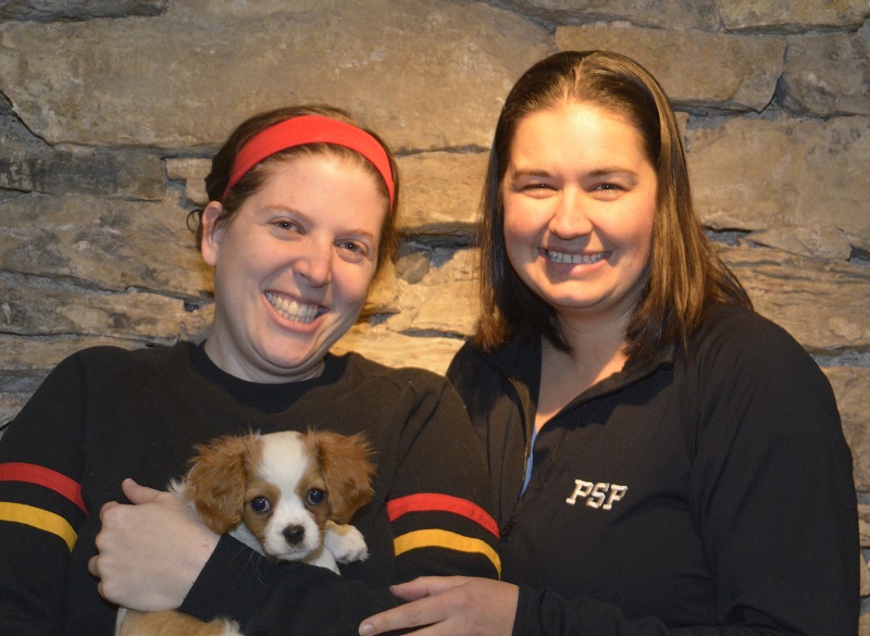 happlayhouse's tweet photo. #FinneganthePupper wants to introduce you to the ladies of #lovelossandwhatiwore! First up are our fearless leaders: Director Jennifer Feldser and Stage Manager/Producer Kristin Einsel! Get your tickets for this show that runs February 13-23 at https://t.co/ocROsEDH4n https://t.co/bqpvefx5cV