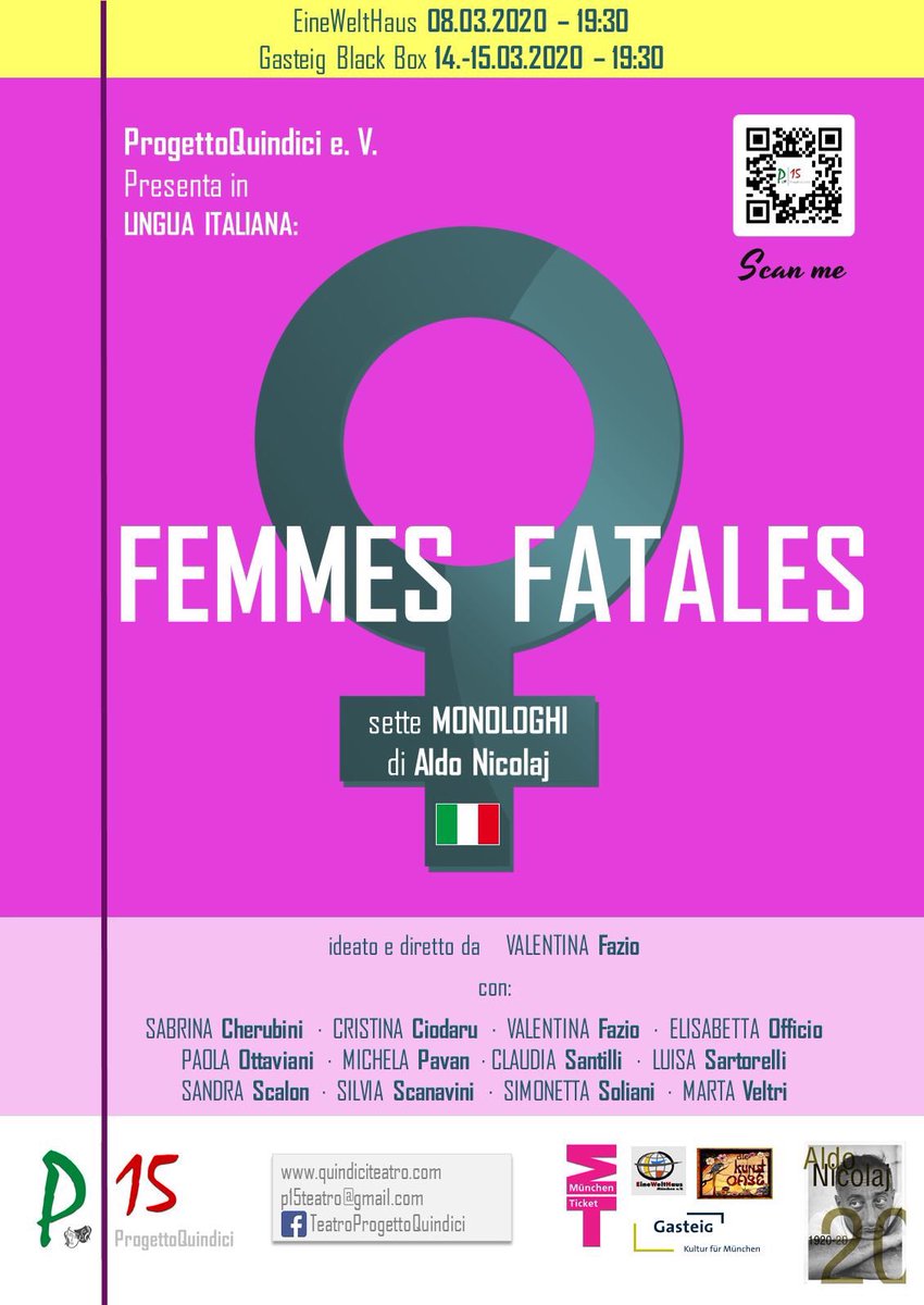 ProgettoQuindi1's tweet photo. https://t.co/UvuR2pNHyp https://t.co/elQrk8UKc0 a marzo le donne di ProgettoQuindici ci regaleranno grandi emozioni! Die Theatergruppe ProgettoQuindici mit einen fesselnden Frauen Auftritt @TeatroeCritica @muenchenblogger @SZ_Muenchen @ganzmuenchen @KSGasteig @IICAmburgo @ https://t.co/nxlkgXkm9D