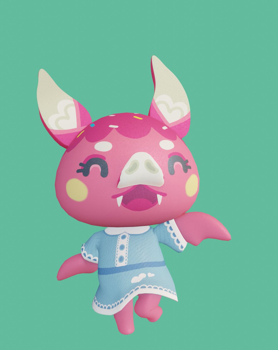 Have you ever imagined Bats being in #AnimalCrossing? Well I did!

Say hi to Sprinkles! she is a cheerful little bat who love baking cupcakes!

#AnimalCrossingNewHorizons #NintendoSwitch #Nintendo #ACNH