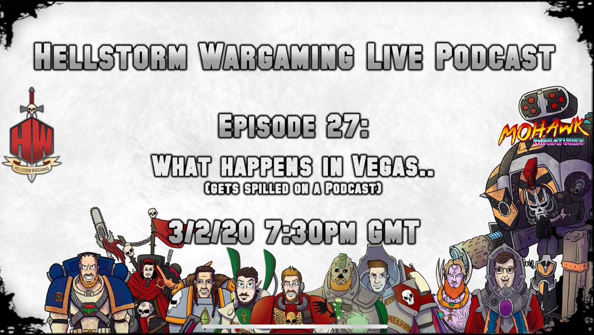 Hellstorm_Mikey's tweet photo. Tune in to https://t.co/lIAilVvo6O at 7:30pm to hear all about my time at the #lvo2020 ! Find out about the hot gossip, the drama, my games; and genera thoughts of the largest event in the world. Also @mohawkminiatures is there with his funny accent

See you there! https://t.co/PlbTumqxd4