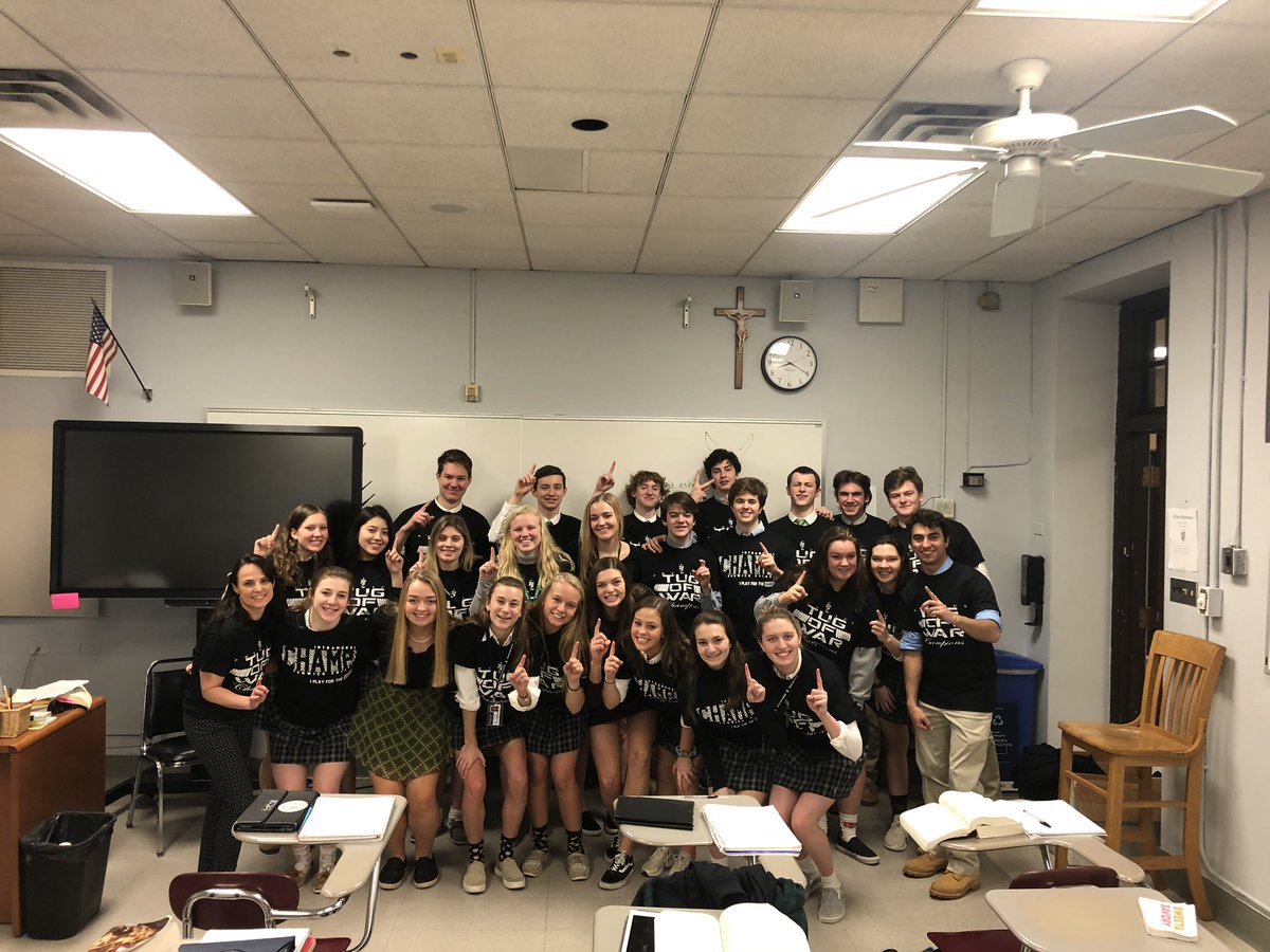 FenwickClubs's tweet photo. Congrats to Ms. Wang’s period 5/6 class &amp; Ms. Trifilio’s period 1 class for winning the Frosh/Soph &amp; Junior/Senior Intramural Tug of War championships! The two classes will face off at the Raise the Shield pep rally on Feb. 20th! Winners will take on the @fenwickfriars faculty! https://t.co/ahSEVE91i5