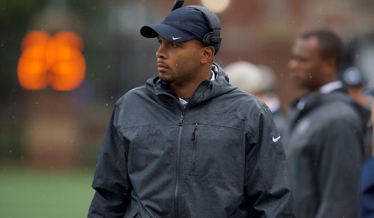 gettysburg's tweet photo. Maurice Banks, former assistant coach at the University of Pennsylvania, was tabbed the new @GburgFB head coach, @gburgbullets announced Monday. https://t.co/aihC55dt8l https://t.co/K2djNc3V1C