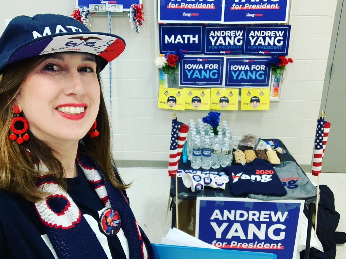 katy_kin's tweet photo. Hello Iowans 👋🏻 Take a look at @AndrewYang 🇺🇸💕. He is going to be our next Commander in Chief. 

#YangGang #CaucusForYang https://t.co/UGYjbJGgCA