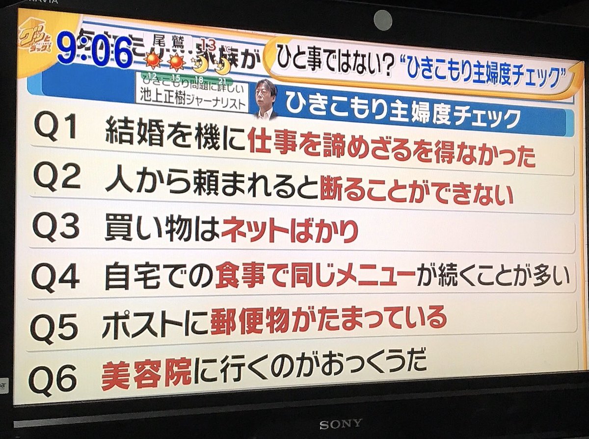 Saeko Blacelet症候群 ひきこもり主婦度チェック100 だ 全然ひきこもりちゃうけど 2つ以上当てはまるとひきこもりらしい