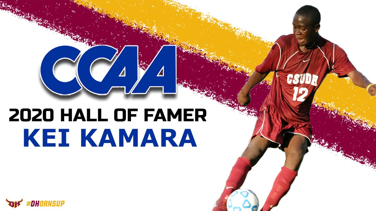 TorosAthletics's tweet photo. M⚽️: Congrats to @CSUDHmsoccer great @keikamara  on being inducted to the @goCCAA Hall of Fame, Class of 2020. 

🔗: https://t.co/UA0pKHkUv6

#DHornsUp | #CCAAms | #Toro4Life https://t.co/FV8FL6Tm32