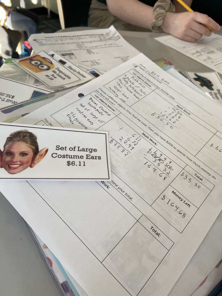 ms_flanagan's tweet image. 5th Grade went shopping today to practice adding and subtracting decimal skills and laughed over what products were up for grabs! #math5 #decimaloperations #nardinacademy 🔢📚💰🛍