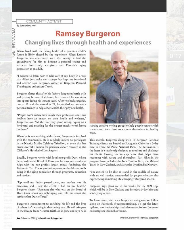 BergeronTrainin's tweet photo. Honored to be featured in this month’s AZ Health and Living Magazine. I had no idea the trajectory my life would take, but making a positive impact in other people’s lives has pulled me out of some very dark places. No matter where you come from, you can… https://t.co/w9ZUfPQwrN https://t.co/9qqbc2OvNH