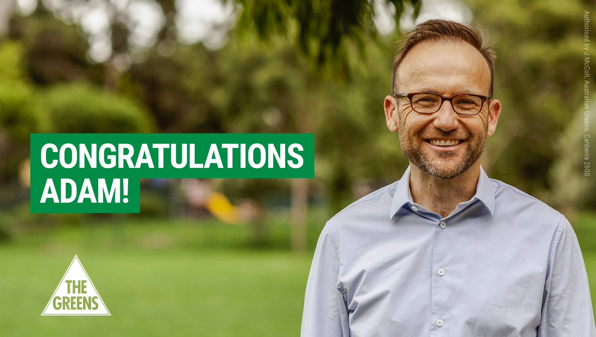 Adam Bandt MP with text "Congratulations Adam"