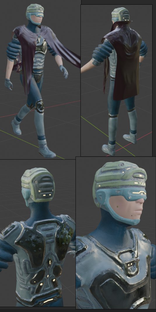 leoskateman's tweet photo. Cyber_Citizen WIP: retopo done, first texturing pass in substance See on Sketchfab: https://t.co/FXvb730KHH https://t.co/GfwWoRdnln